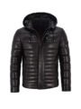 Mens Black Puffer Hooded Jacket