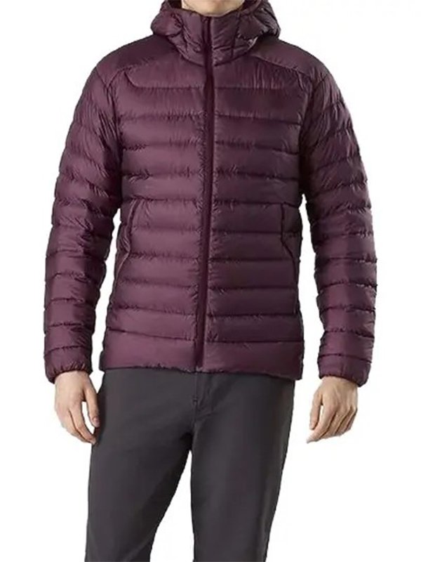 Mens Burgundy Puffer Jacket