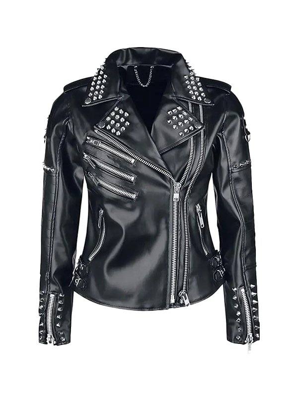 Black Studded Leather Jacket