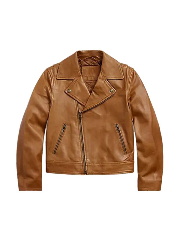 Brown Moto Biker Leather Jacket