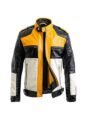 Men Vintage Cafe Racer Retro Leather Jacket