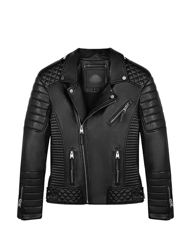 Mens Vintage Premium Black Biker Leather Jacket