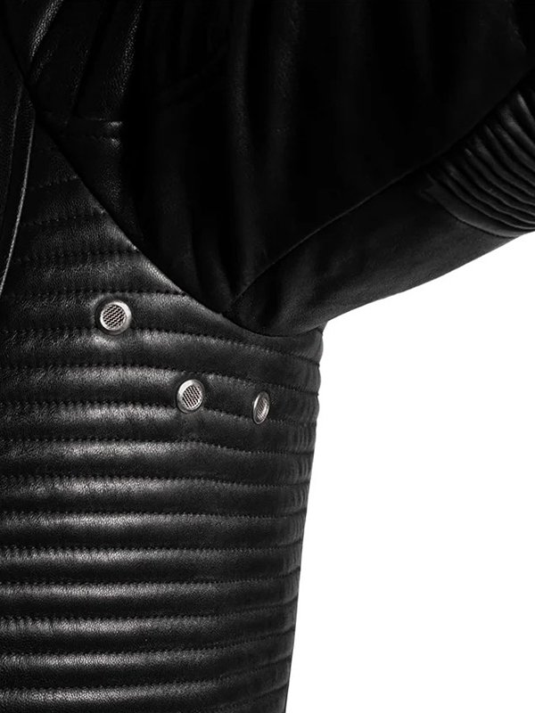 Mens Vintage Premium Black Biker Leather Jacket - Image 2