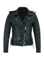 Women Black Motorcycle Leather Jacket